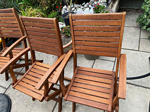 Brown wooden slatted garden - wooden,