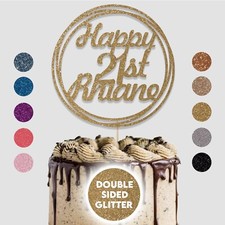 Personalised Cake Topper Circle Design Any Age Any Name 40th 50th 60th 70th