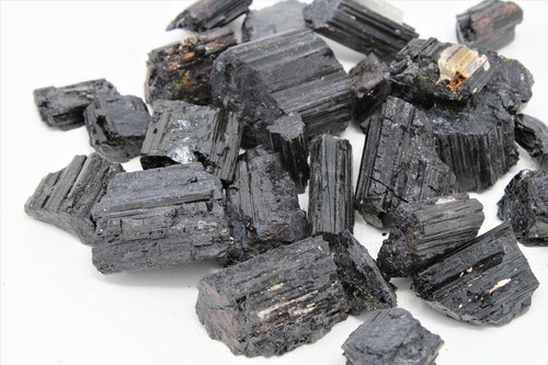 Raw black tourmaline grade - black, a