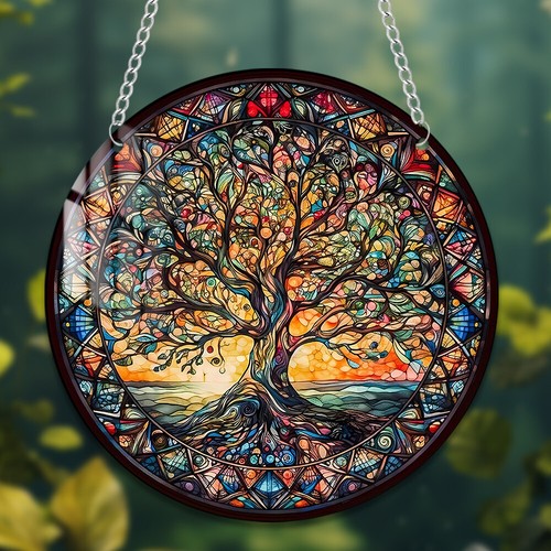 Circular acrylic wall art - wall,
