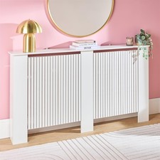 OHS Ribbed Radiator Cover Slatted Engineered Wood Side Board S M L Cabinet Shelf