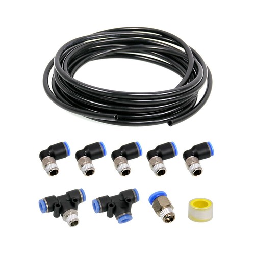 Push lock black vacuum fitting - black,