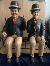 Laurel and Hardy With Original Metal Bench