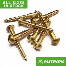 SOLID BRASS SLOTTED ROUND HEAD WOOD SCREWS DOMED SCREW 2g 3g 4g 6g 8g 10g 12g