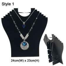 Black Velvet Necklace Pendant Jewellery Display Stand Bust Show Case Holder
