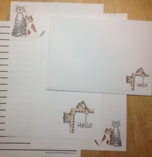 New! Big Hello Playful Cats Letter Writing Paper Set with matching envelopes 