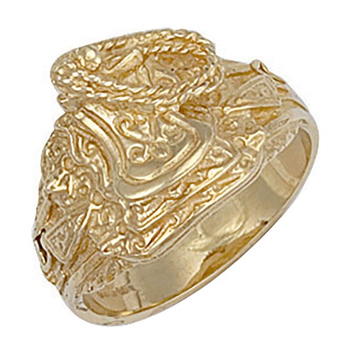 Yellow gold saddle ring - yellow,