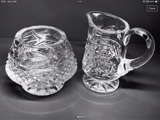 Galway Irish Lead Crystal Footed Cream & Sugar "Leah"