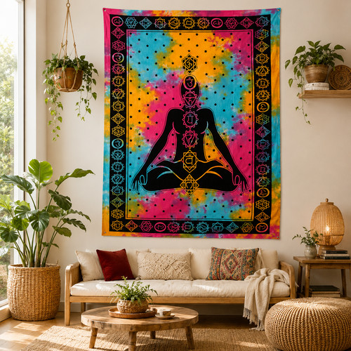 Chakra tapestry wall hanging - chakra,