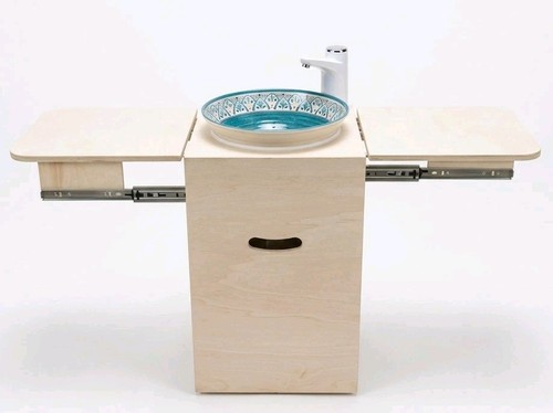 Wood camping sink - wood,