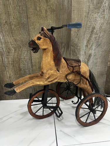 Antique wooden horse - horse, tricycle