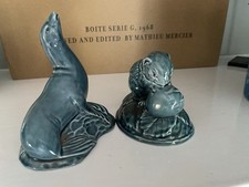Two poole pottery animals blue