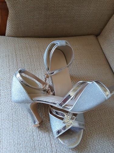 Silver latin dance shoes - shoes, size
