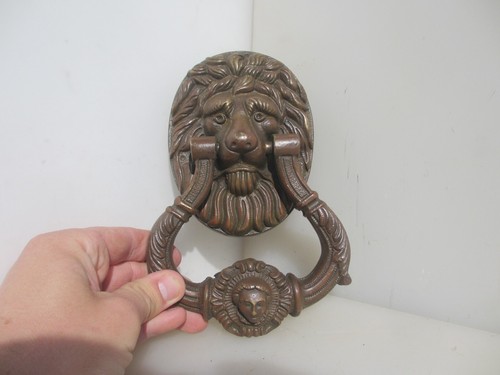 Vintage brass lion - lion, head