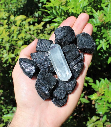Raw black tourmaline - raw,