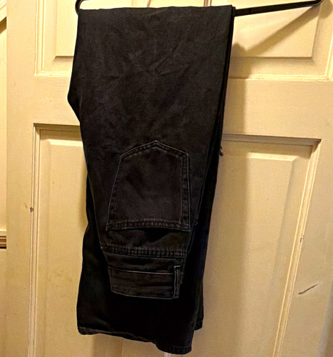 Men black denim flared jeans - men's,