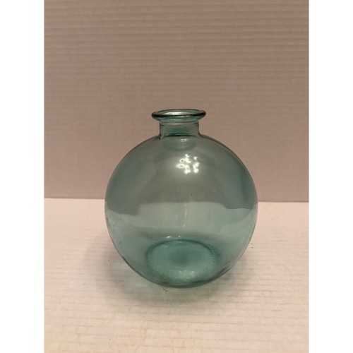 Vintage aqua blue glass round - aqua,