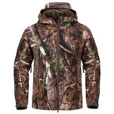Men Soft Shell Camouflage Tactical Jacket Waterproof Warm Fleece Hunting Jackets