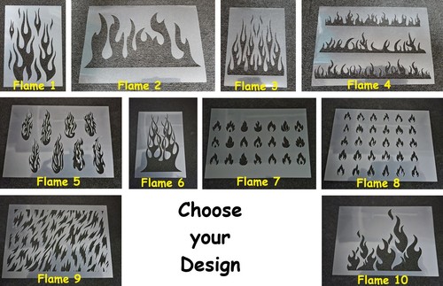 Flame stencils choose design - flame,