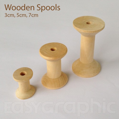 10x wooden spools thread - wooden,
