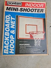 Vintage Porter Retro Indoor Mini Shooter Basketball Backboard Hoop Set NEW W/Box