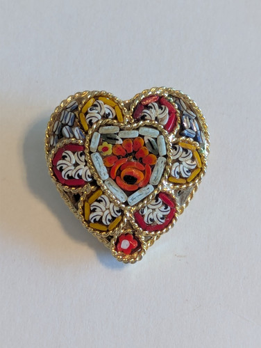 Vintage micro mosaic pendant - mosaic,