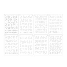 8 PCS Simple Painting Template Drawing Stencil Number and Letter Stencils