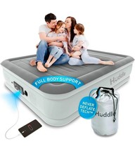 Huddle® Luxury NEVER DEFLATE king Overnight Guest Air Bed Mattress Dual Pump