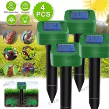 4X Solar Ultrasonic Garden Deterrent Repeller Animal Bird Cat Scarer Pest Fox