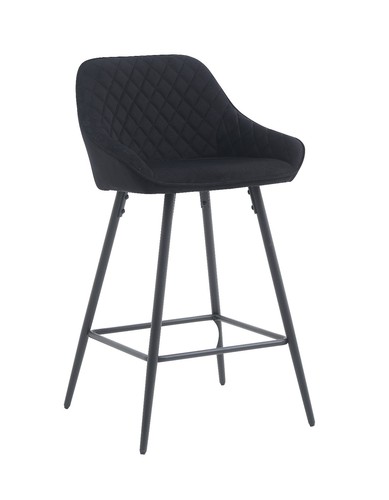 Black velvet bar stool - bar, diamond