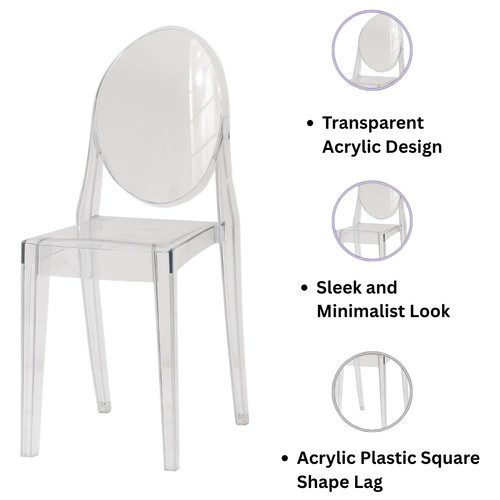 Dining chair clear plastic - dining,