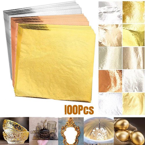 100 gold silver leaf sheets - x,