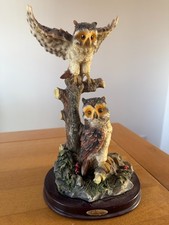 Large Vintage two Owls on