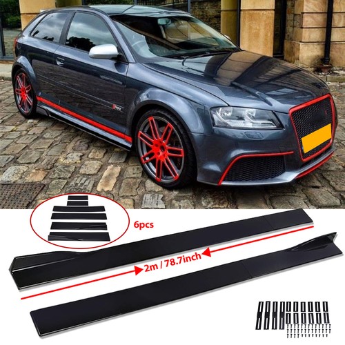 Gloss black side skirts - side,