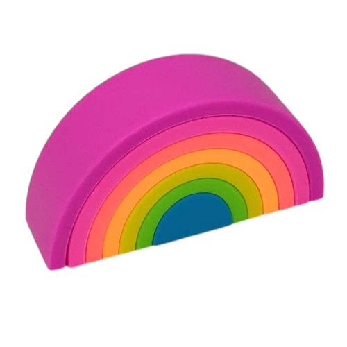 Silicone rainbow stacking toy - stacking,