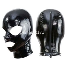 Black Latex Hood Back Zipper