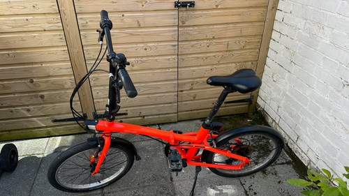 Red oxylane folding bicycle - folding,
