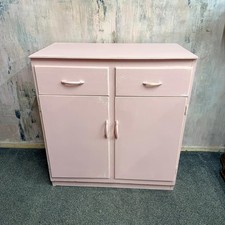 Vintage Retro Painted Kitchen Double Cupboard 2 Drawers Distressed Shabby Chic
