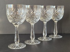 Lovely Set of Four Thomas Webb Crystal Claret Red Wine Glasses 200ml x 4 Signed