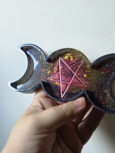 Handmade triple moon pentacle - triple,