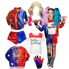 Kids Girls Costume Suicide Squad Harley Quinn Fancy Dress Cosplay Costume Outfit