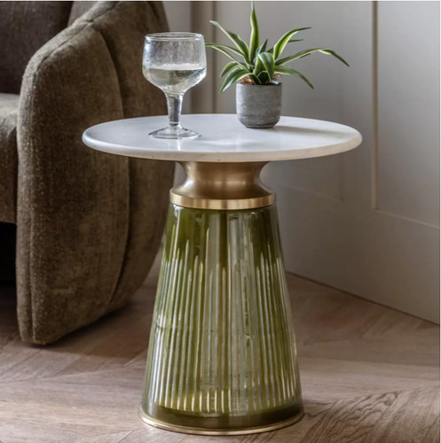 Luxury side table - side, white