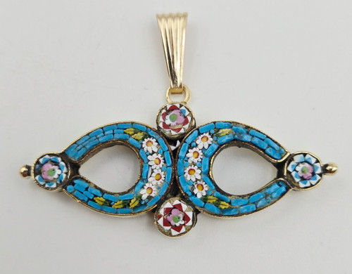 Micro mosaic pendant necklace - micro,