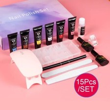 15pcs Polygel Nail extension UV Lamp Kit Poly Gel Nail Kit UV Builder Nail Gel