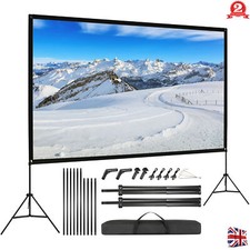 120" Projector Screen w/Tripod Stand Portable Home Outdoor Movie Screen 16:9 4K