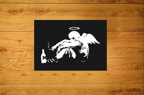 Banksy fallen angel sticker - fallen,