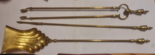 Set Large Victorian Brass Fire
