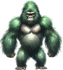 Watercolour Green Gorilla Wall
