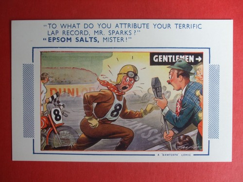 Bamforth comic motorcycle race - motorcycle,