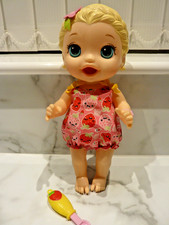 Baby Alive Snackin' Lily Baby Blonde Baby Doll That Eats & "Poops" with spoon